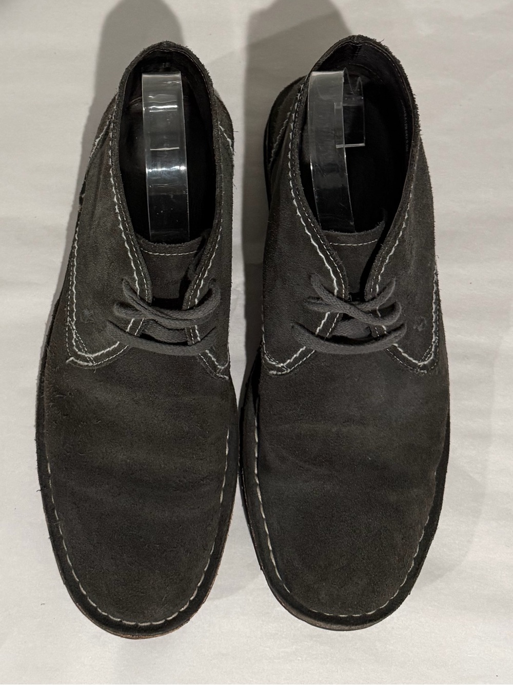 JOHN VARVATOS Ankle Chukka Boots Gray Suede Lace Up Men's Size 9.5 - Picture 4 of 13
